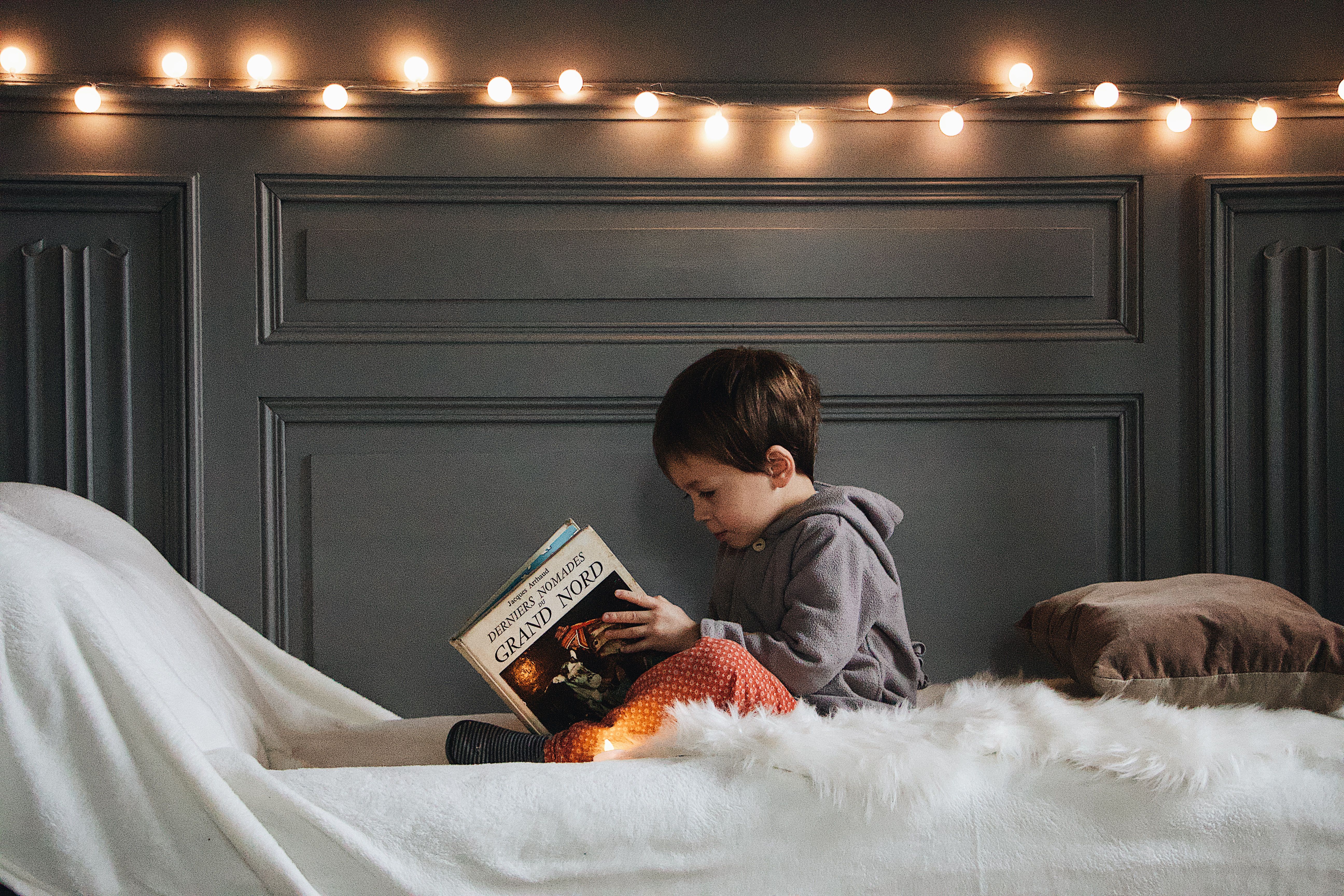 Kid excited to read a book